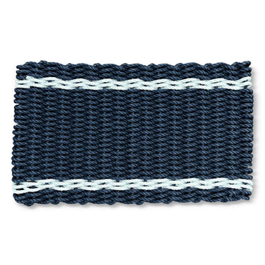 Outdoor Mats for Front Door, Best Doormats in Navy with Seafoam Tailored Stripes, Lobster Rope Doormats